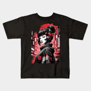 Japanese Style Girl Futuristic Kids T-Shirt